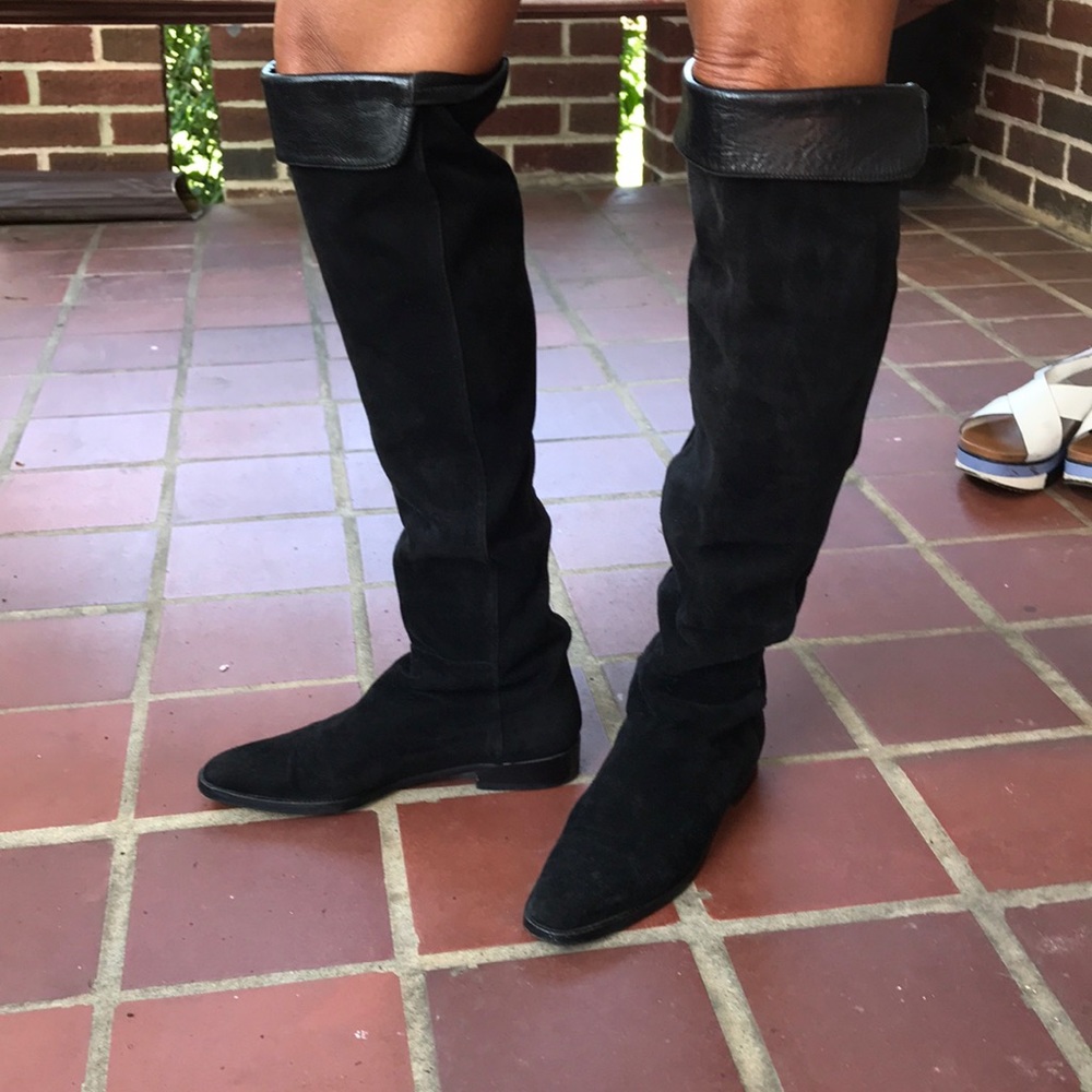 Stuart Weitzman, Black Suede & leather Boot Sz 6